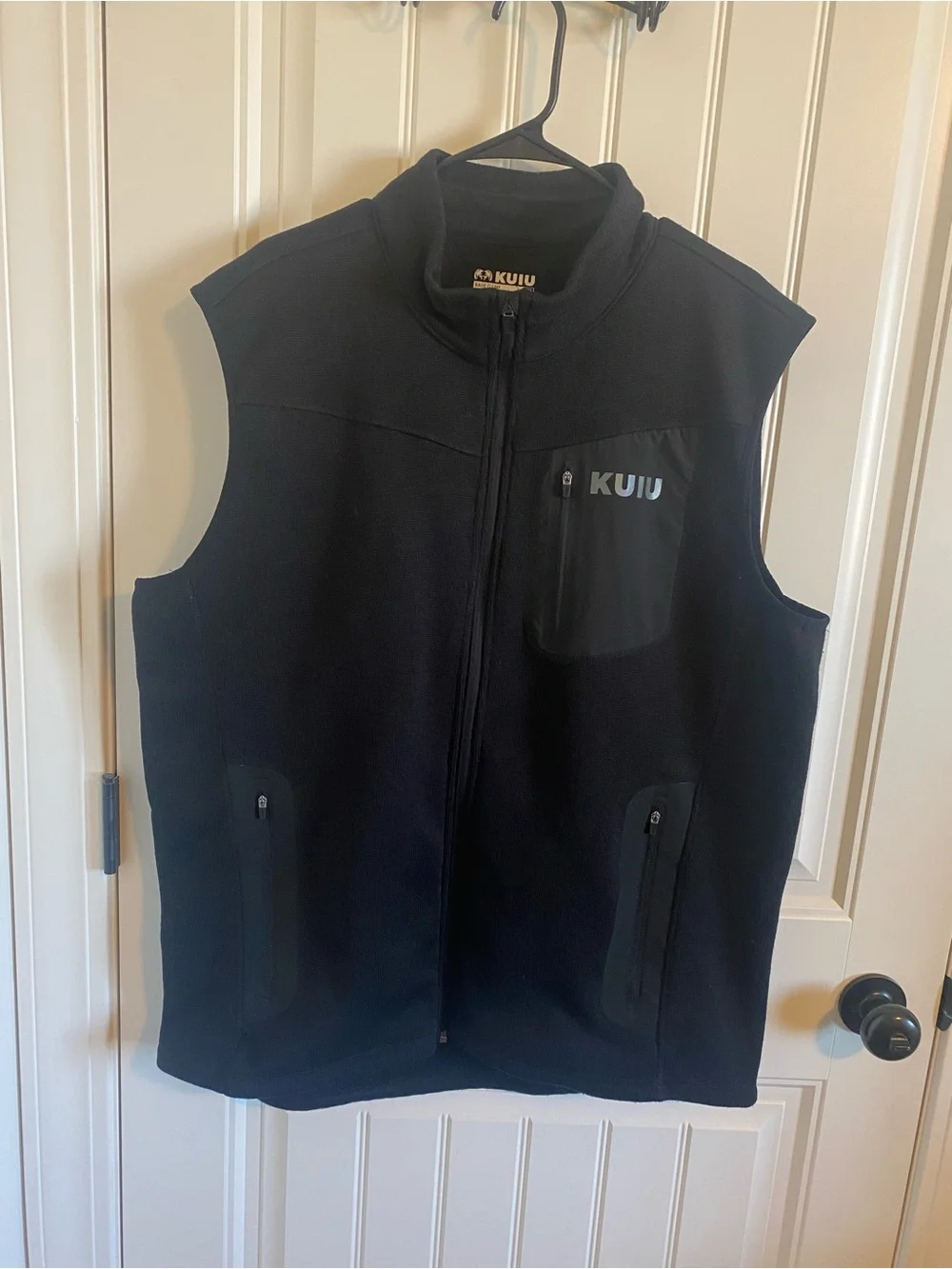Kuiu Men's Black Base Layer High Loft Sweater Fleece Vest - Zip Front